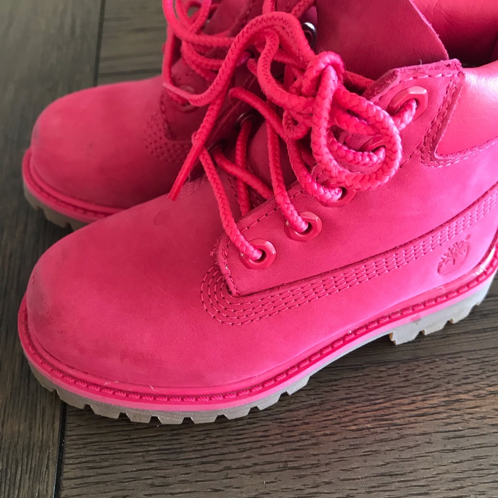 Toddler girls pink Timberlands